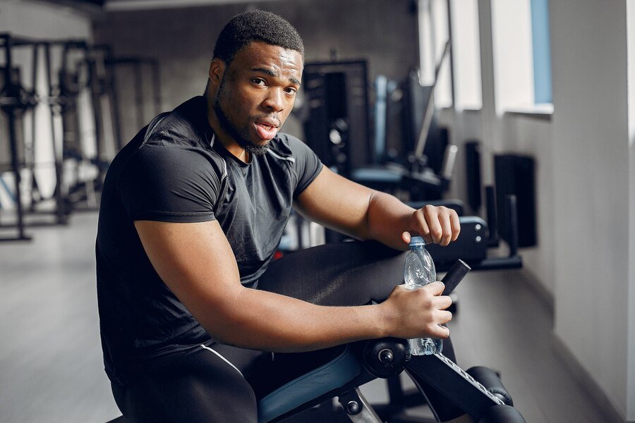 handsome black man is engaged gym 1157 29643